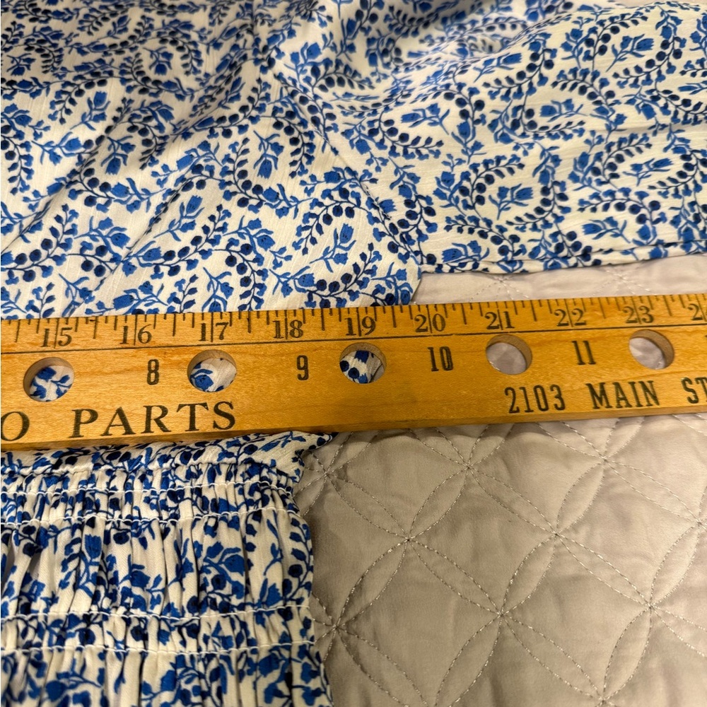Blue Floral Boho Midi Dress - Size XL - Picture 7 of 7